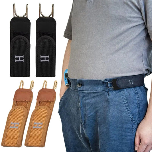 No-Buckle Elastic Hook Belt (Brown) — Invisible Hold, All-Day Comfort